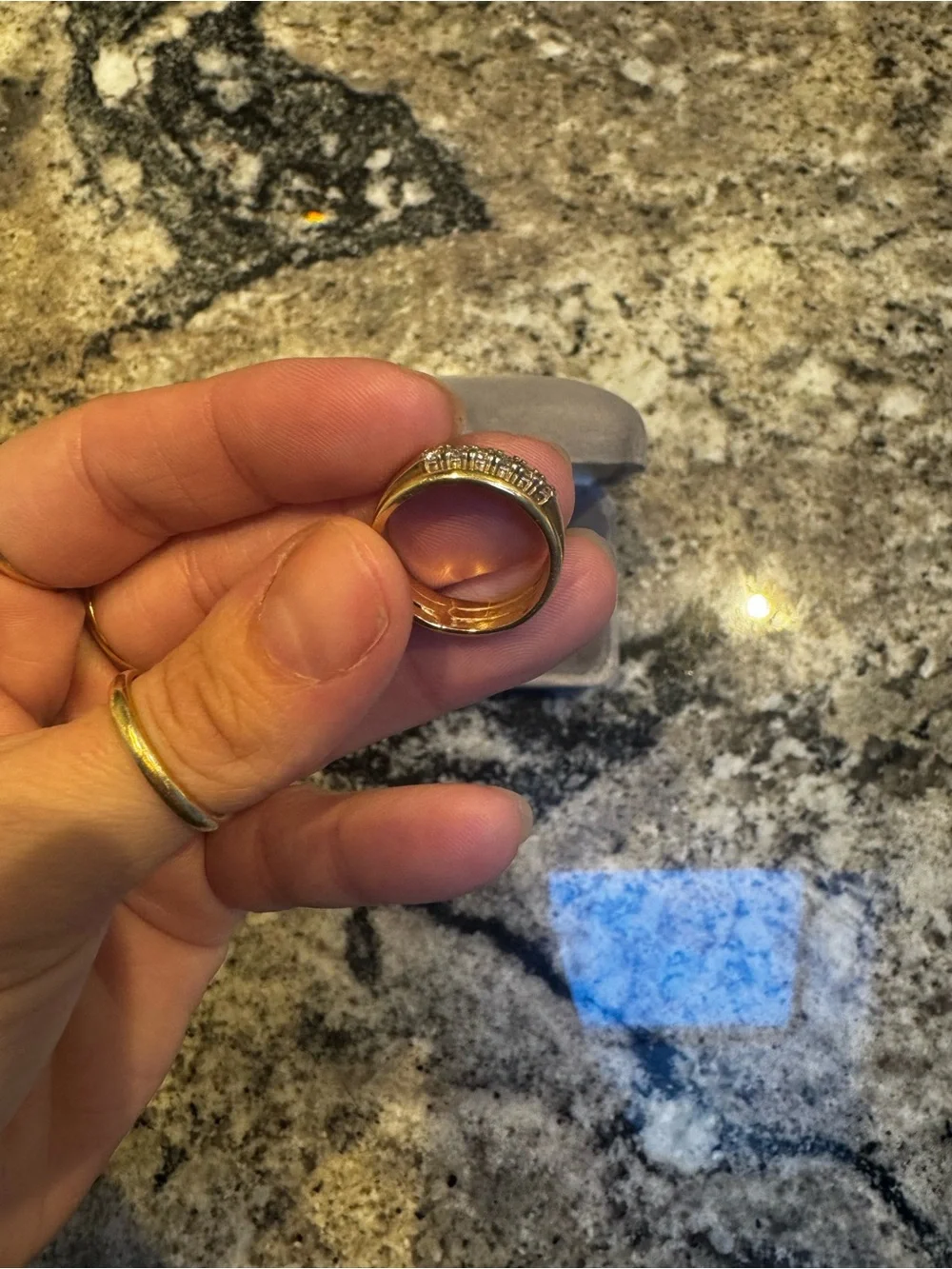 14 KT Gold Diamond Cigar Band - Picture 4 of 5